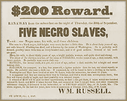 Escaped slaves reward flyer